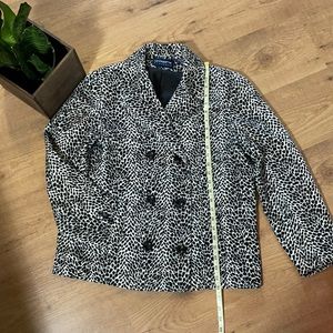 Claiborne VINTAGE style🦓 LIZ SPORT black & white animal print blazer jacket